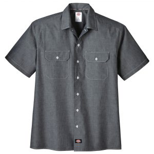 Relaxed Fit Short Sleeve Chambray Shirt