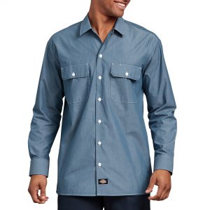 WL509 Relaxed Fit Long Sleeve Chambray Shirt
