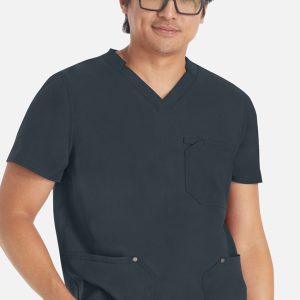DK677 Top médico con cuello en V para hombre