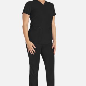 DK678 Top médico con cuello en V para mujer